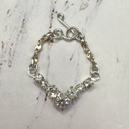 Clear Rhinestone V -Shape Doll Necklace • 10-12” 1:6 Fashion Doll Jewelry