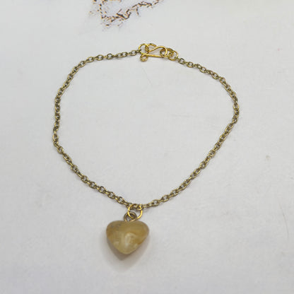 Golden Beige Heart Charm Gold Doll Necklace • 18 Inch Fashion Doll Jewelry