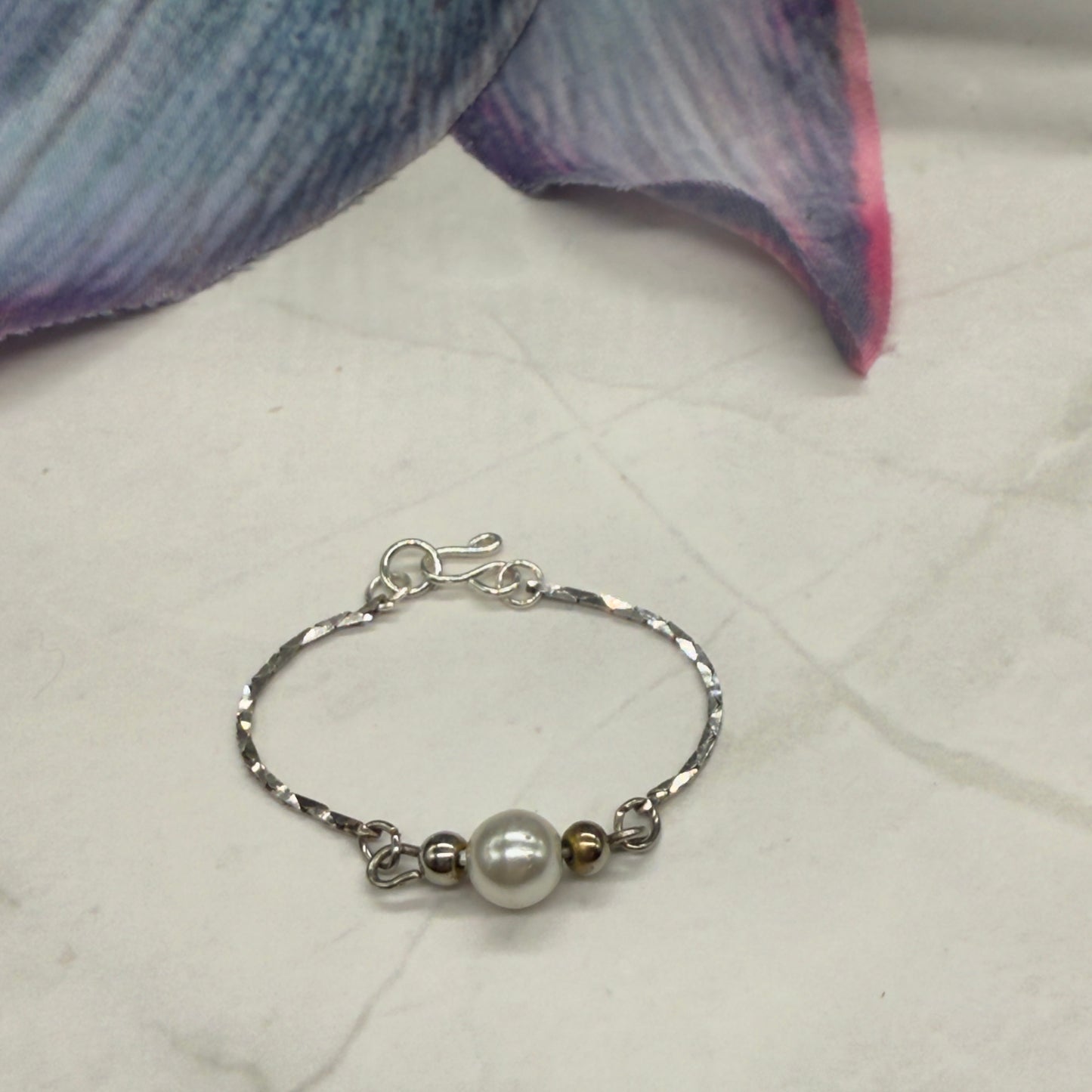 Silver Serpentine Chain Pearl Pendant Doll Necklace • 16” Fashion Doll Jewelry