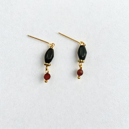 Red Black Beaded Dangle Doll Earrings • 18 Inch Fashion Doll Jewelry