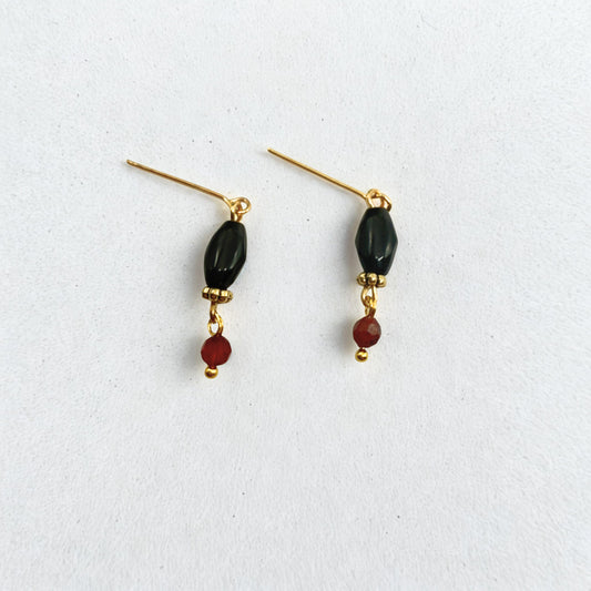 Red Black Beaded Dangle Doll Earrings • 18 Inch Fashion Doll Jewelry