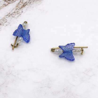 Blue Butterfly Doll Barrettes for 14” Doll • Hair Accessories