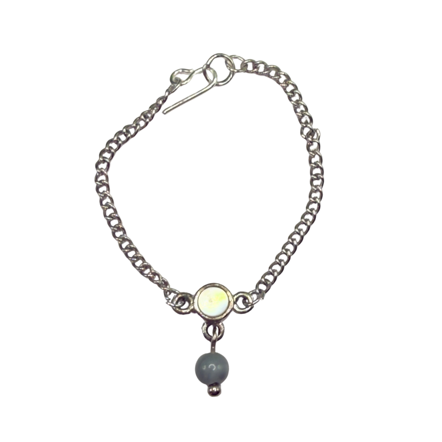 Gray Drop MOP Look Doll Necklace • 14 Inch Fashion Doll Jewelry