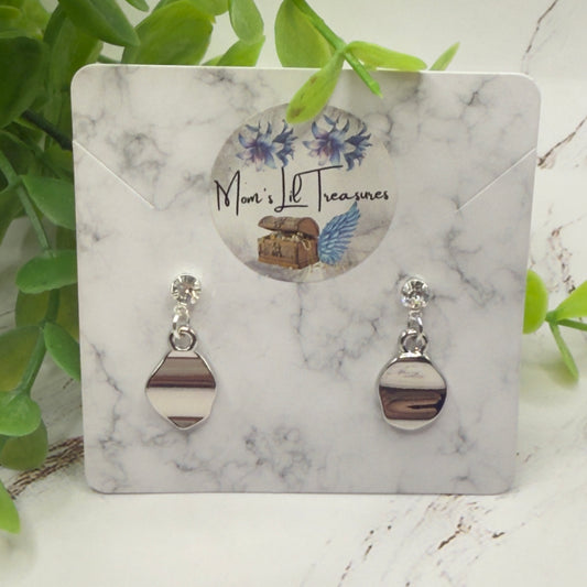 Silver Dangle Clear Rhinestone Post Doll Earrings • 18 Inch Fashion Doll Jewelry