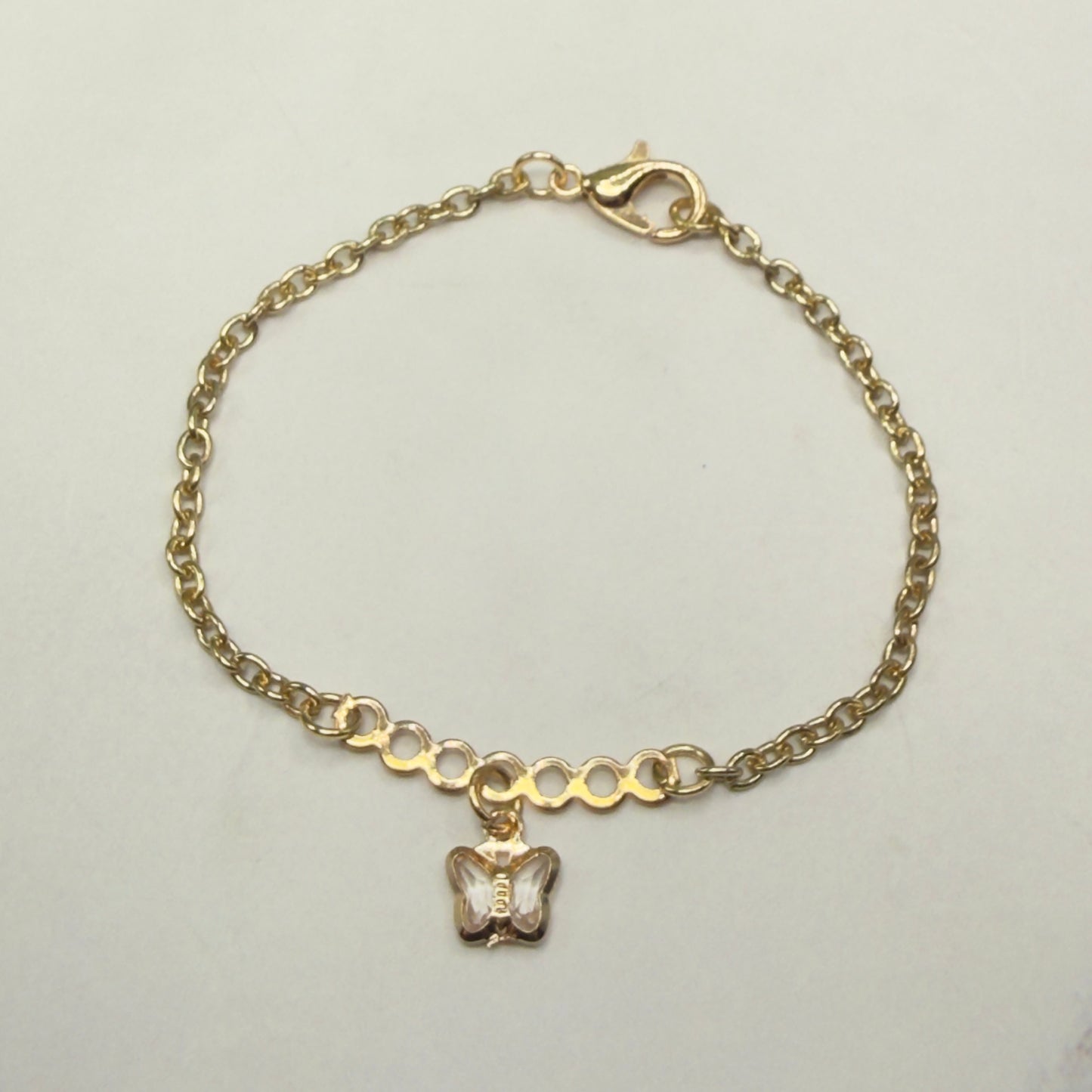 Gold Chain Clear Acrylic Crystal Butterfly Charm Doll Necklace • 18 Inch Fashion Doll Jewelry