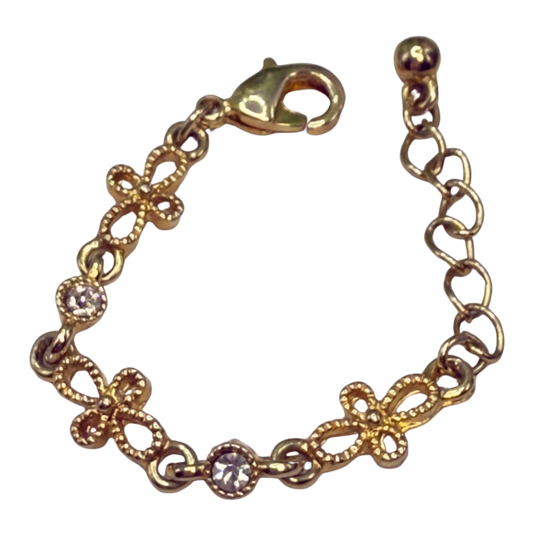 Gold Tone Filigree Cross Design Clear Rhinestone • 18 Inch Fashion Doll Jewelry