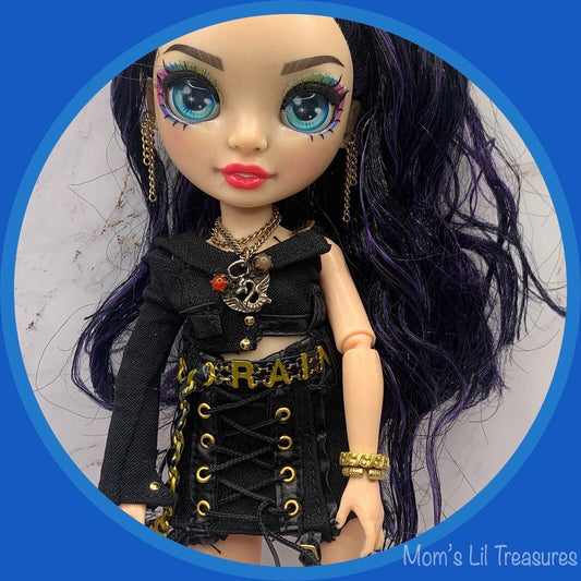 Dragon Charm Doll Necklace Earring Set for Rainbow High Doll • 10-12” Trend Fashion Doll Jewelry