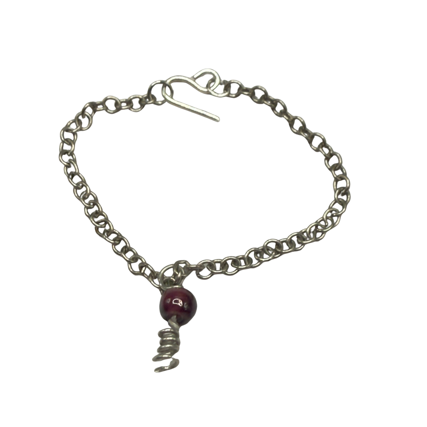 Red Drop Silver Spiral Pendant Doll Necklace • 16 Inch Fashion Doll Jewelry