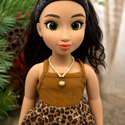 Off White Cream Color Beaded Pendant Doll Necklace •18 Inch Fashion Doll Jewelry