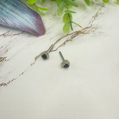 Sparkly Ruffled Black Center Heart Post Doll Earrings • 2mm Post for 18 Inch Fashion Doll