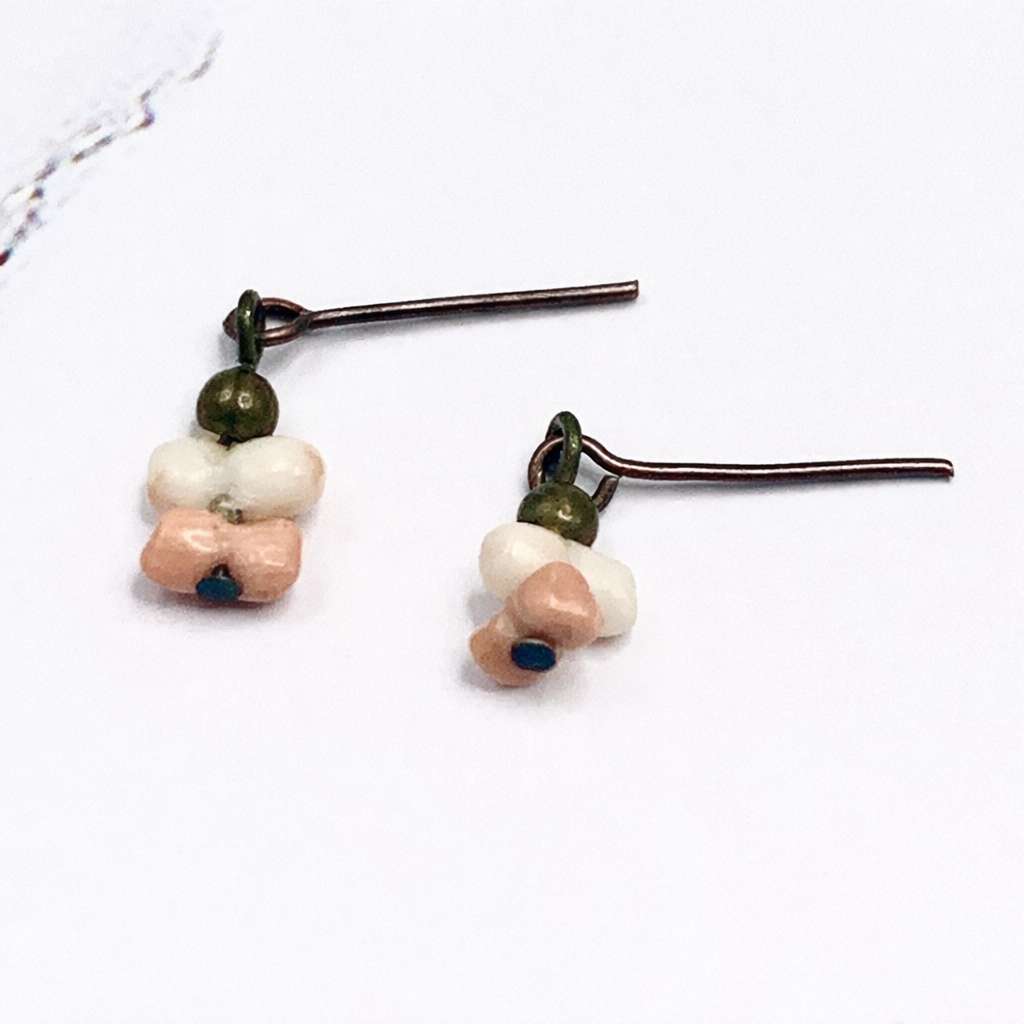 Coral & Cream Dangle Drop Doll Earrings • 10-12” Fashion Doll Jewelry