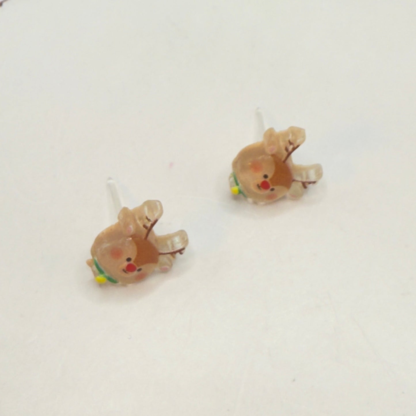 Reindeer Rudolph Christmas Silicone Post Doll Earrings • 18 Inch Fashion Doll Jewelry