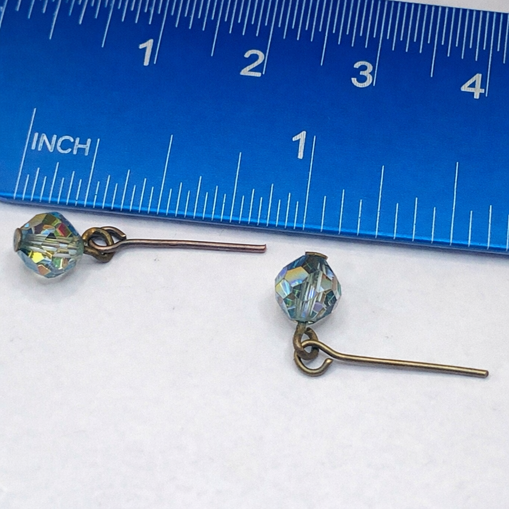 Gray AB Glass Crystal Drop Dangle Doll Earrings · 14 Inch Fashion Doll Jewelry