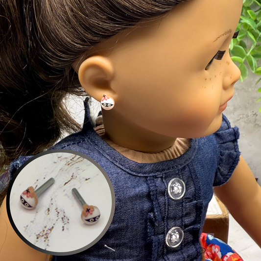 Mummy Halloween Post Doll Earrings • 2mm Post • fits 18” American Girl Doll