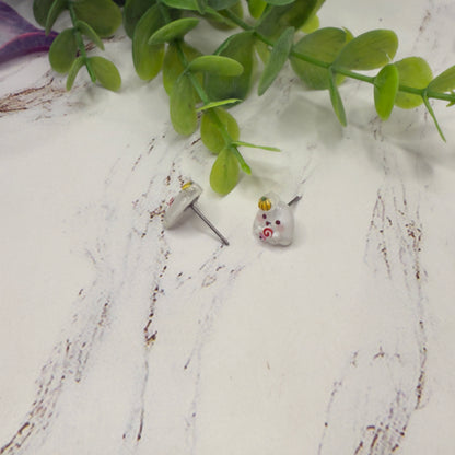 Ghost Pumpkin Hat Halloween Stud Doll Earrings • 18 Inch Fashion Doll Jewelry