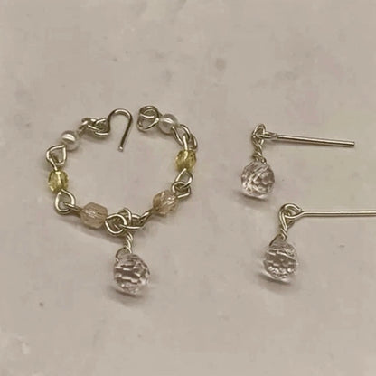 Crystal Acrylic Dangle Doll Necklace Earrings Set • 16” Fashion Doll Jewelry