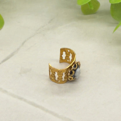 Black & White Cameo Gold Filigree Cuff Doll Bracelet • 16” Fashion Doll Jewelry