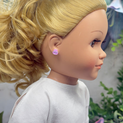 Light Purple Bunny Easter Post Doll Earrings • 18 Inch Fashion Doll Jewelry