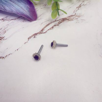 Sparkly Ruffled Black Center Heart Post Doll Earrings • 2mm Post for 18 Inch Fashion Doll