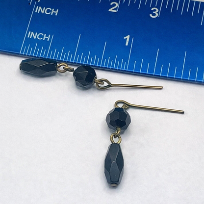 Black Glass Beaded Dangle Doll Earrings • 18 Inch Fashion Doll Jewelry
