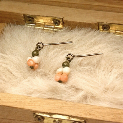 Coral & Cream Dangle Drop Doll Earrings • 10-12” Fashion Doll Jewelry