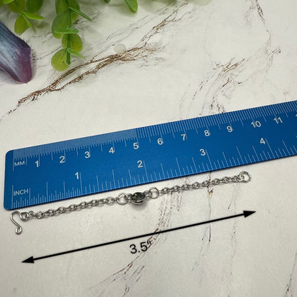 Smoky Green Round Crystal Pendant Silver Doll Necklace • 16 Inch Fashion Doll Jewelry