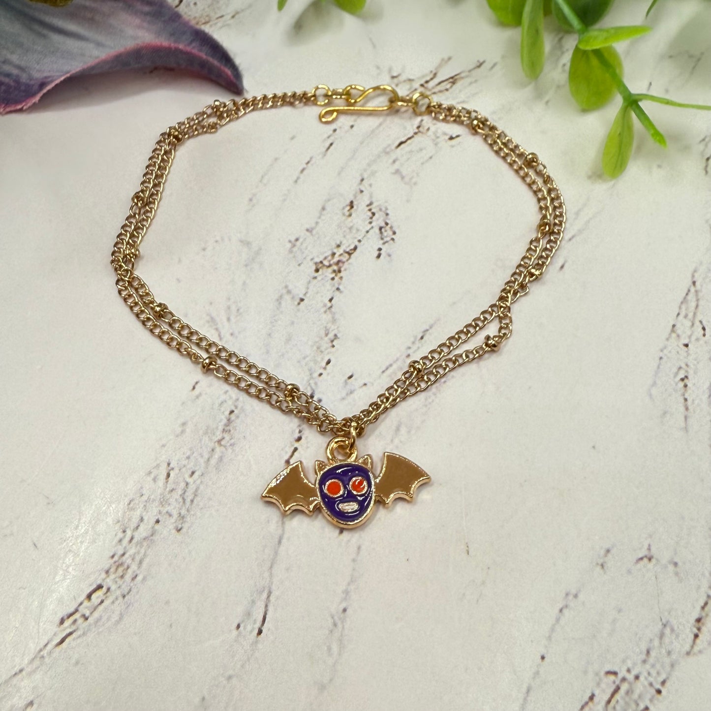 Cartoon Bat Pendant Double Gold Chain Doll Necklace Halloween 
• 18 Inch Fashion Doll Jewelry