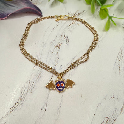 Cartoon Bat Pendant Double Gold Chain Doll Necklace Halloween 
• 18 Inch Fashion Doll Jewelry