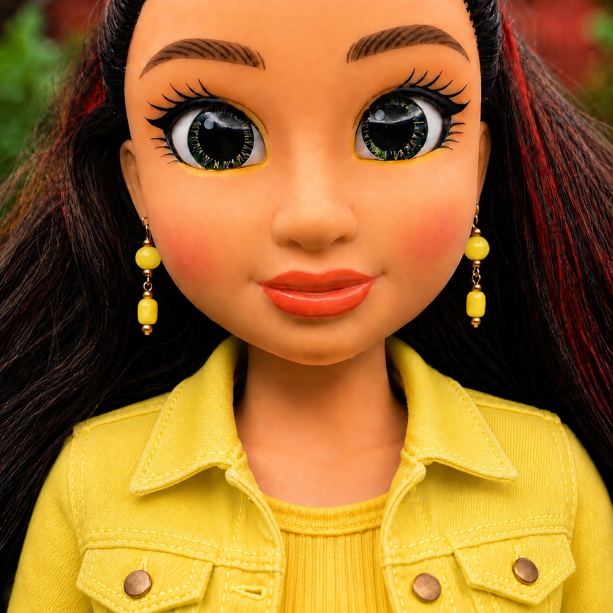 Yellow Glass Dangle Doll Earrings • 18 Inch Fashion Doll Jewelry