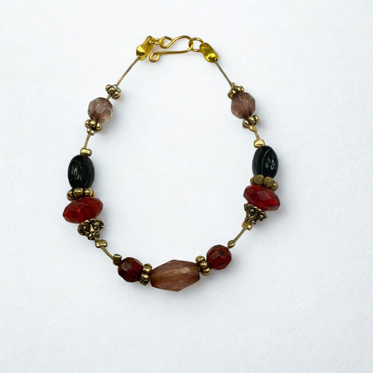 Red Black Multi Color Beaded Wire Strung Doll Necklace • 18 Inch Fashion Doll Jewelry