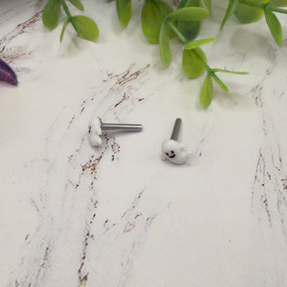 Ghost Halloween Post Doll Earrings •2mm Post fit 18 Inch Fashion Doll