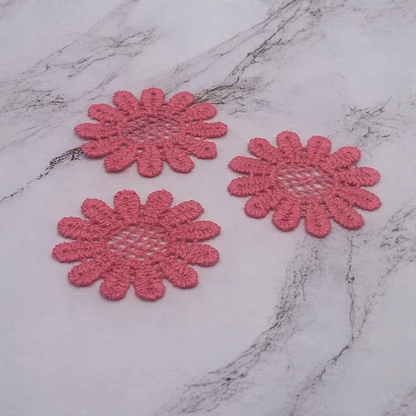 Set Of Three Pink Crochet Fabric Doilies Doily Tablecloth • Dollhouse Miniature