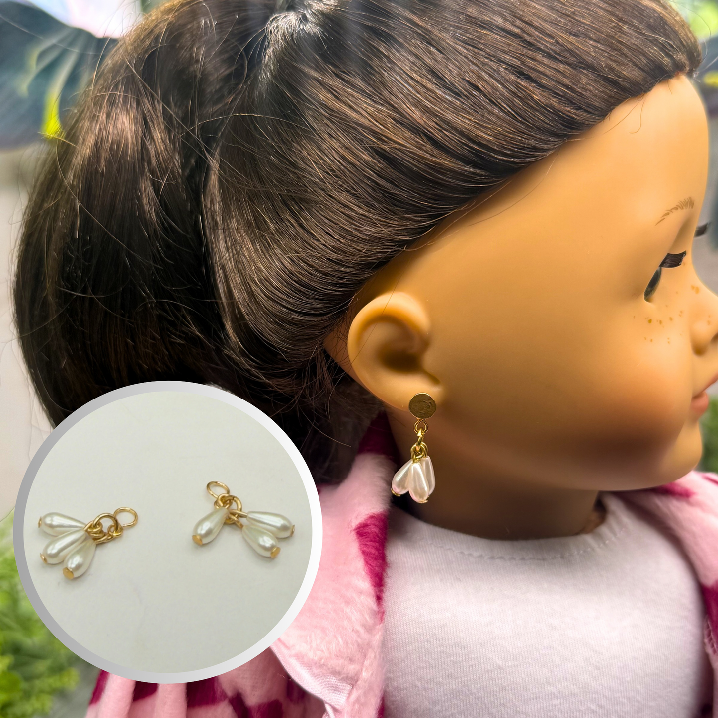 Teardrop Pearl Drop Doll Earring DANGLE ONLY • 18 Inch Fashion Doll Jewelry