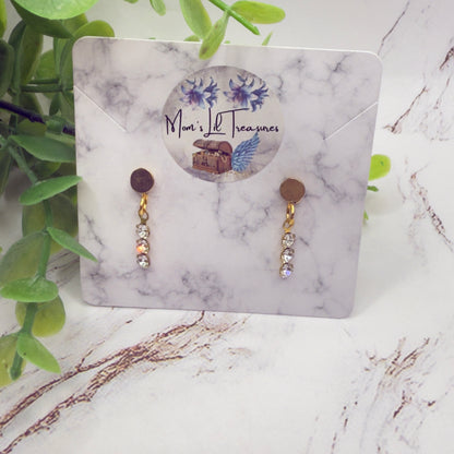 Clear Rhinestone Dangle Doll Earrings -  DANGLE ONLY • 18” Fashion Doll Jewelry