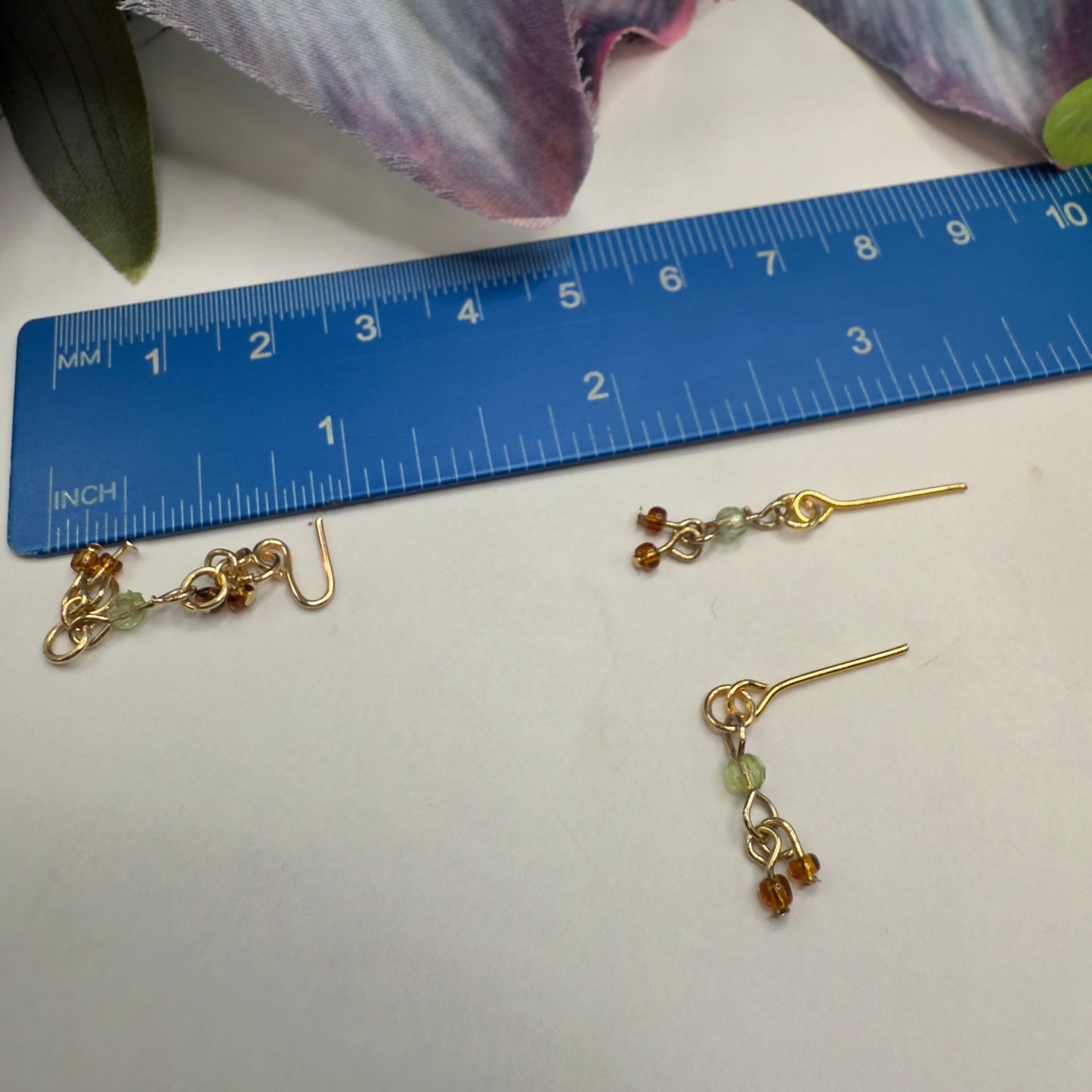 Green Brown Glass Dangle Doll Necklace Earrings Bracelet Set • 10-12” 1:6 Fashion Doll Jewelry