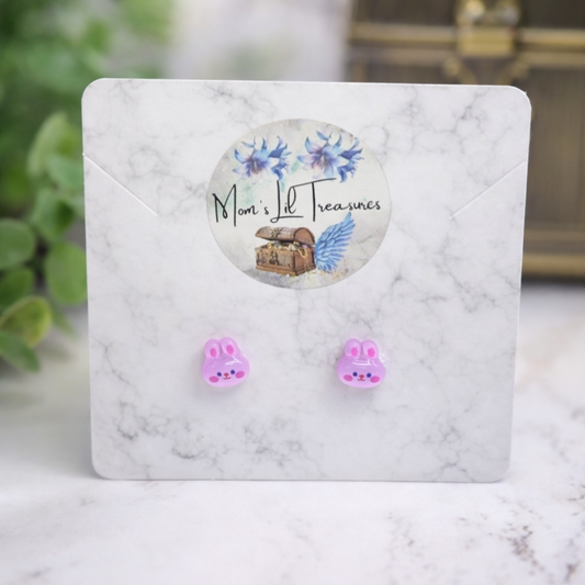 Light Purple Bunny Easter Post Doll Earrings • 18 Inch Fashion Doll Jewelry