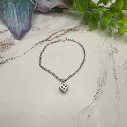 Silver Dice Charm Doll Necklace • 18 Inch Fashion Doll Jewelry