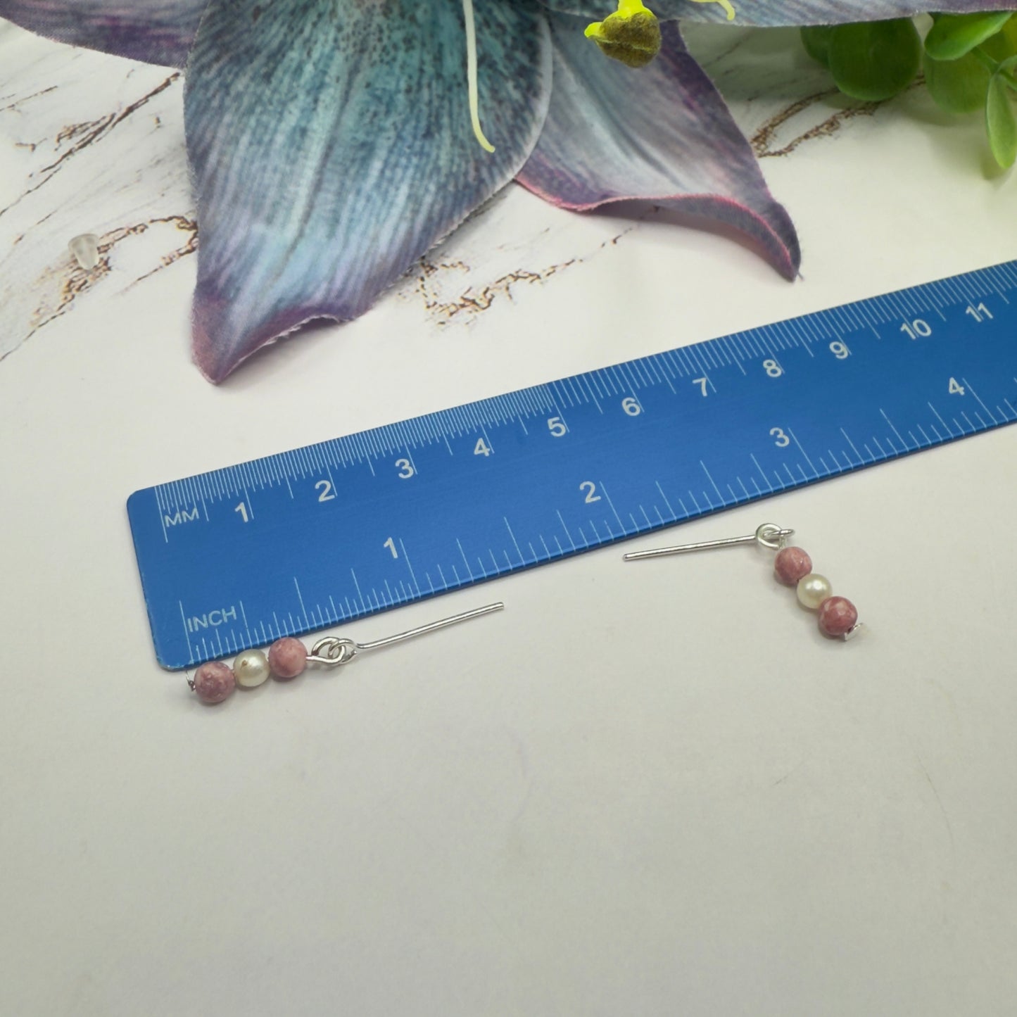 Pink Glass Pearl Oval Pendant Doll Necklace & Earrings • 18 Inch Fashion Doll Jewelry