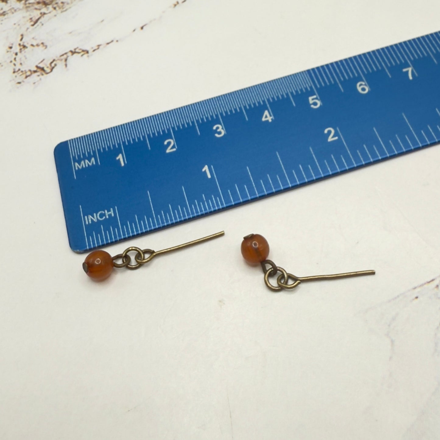 Brown Acrylic Drop Bead Gold Chain Doll Necklace & Earrings • 14 Inch Fashion Doll Jewelry