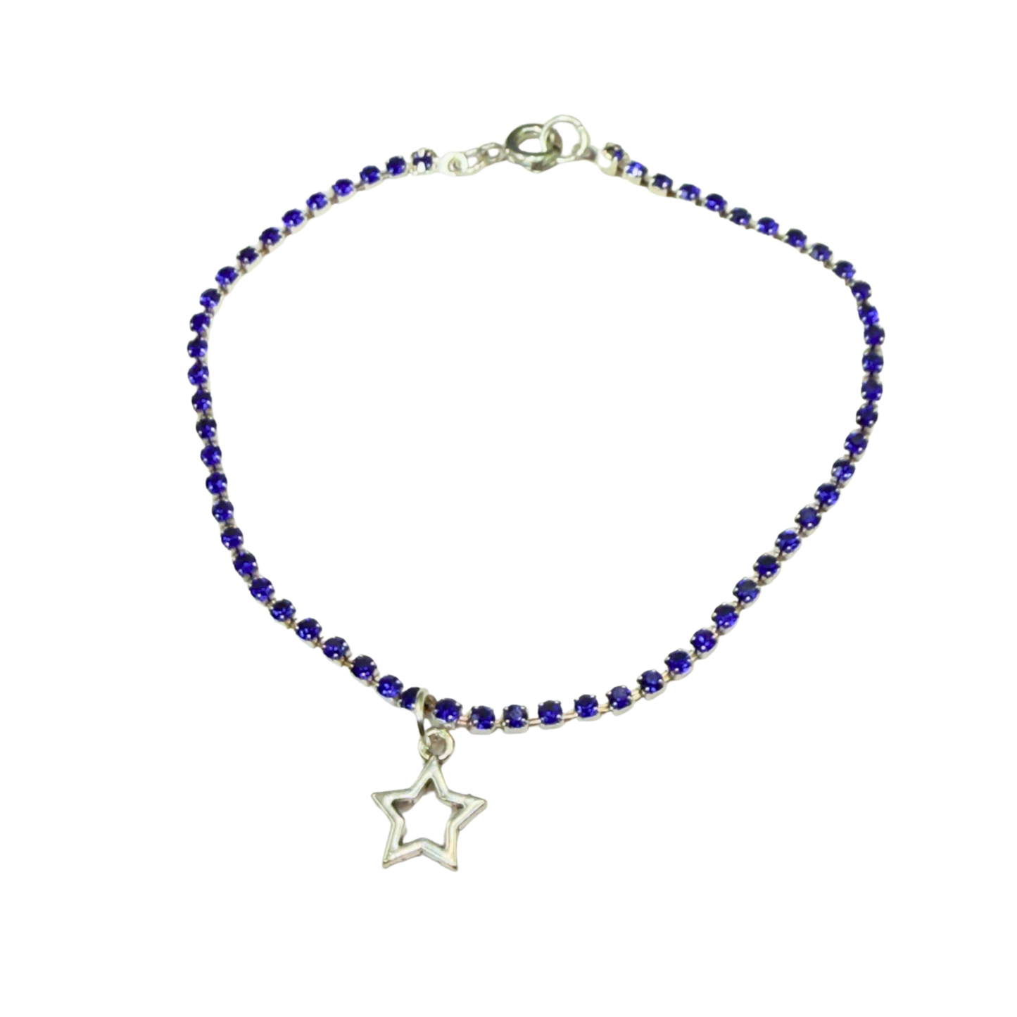 Blue Rhinestone Silver Star Charm Doll Necklace for 18 Inch Fashion Doll