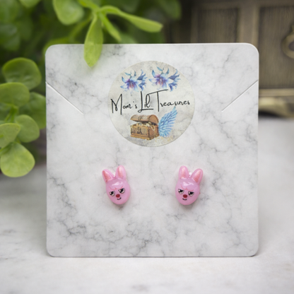 Pink Easter Bunny Post Doll Earrings • 2mm Post for 18 Inch Fashion Doll (Copy)