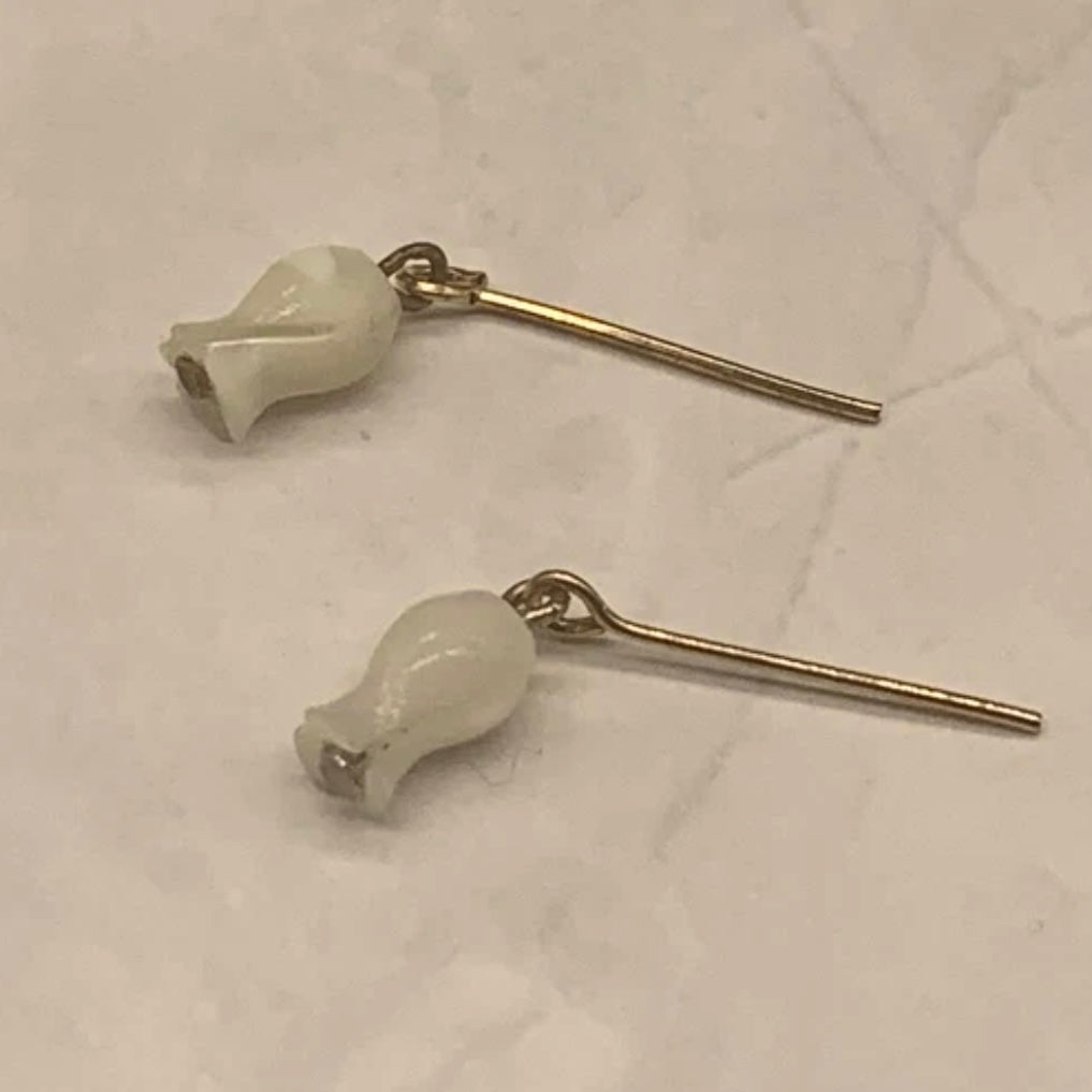 Pearly Tulip Shaped Dangle Doll Earrings • 18 Inch Fashion Doll Jewelry