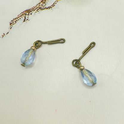 Light Blue Glass Crystal Dangle Earrings • 10-12 Inch Fashion Doll Jewelry 1:6