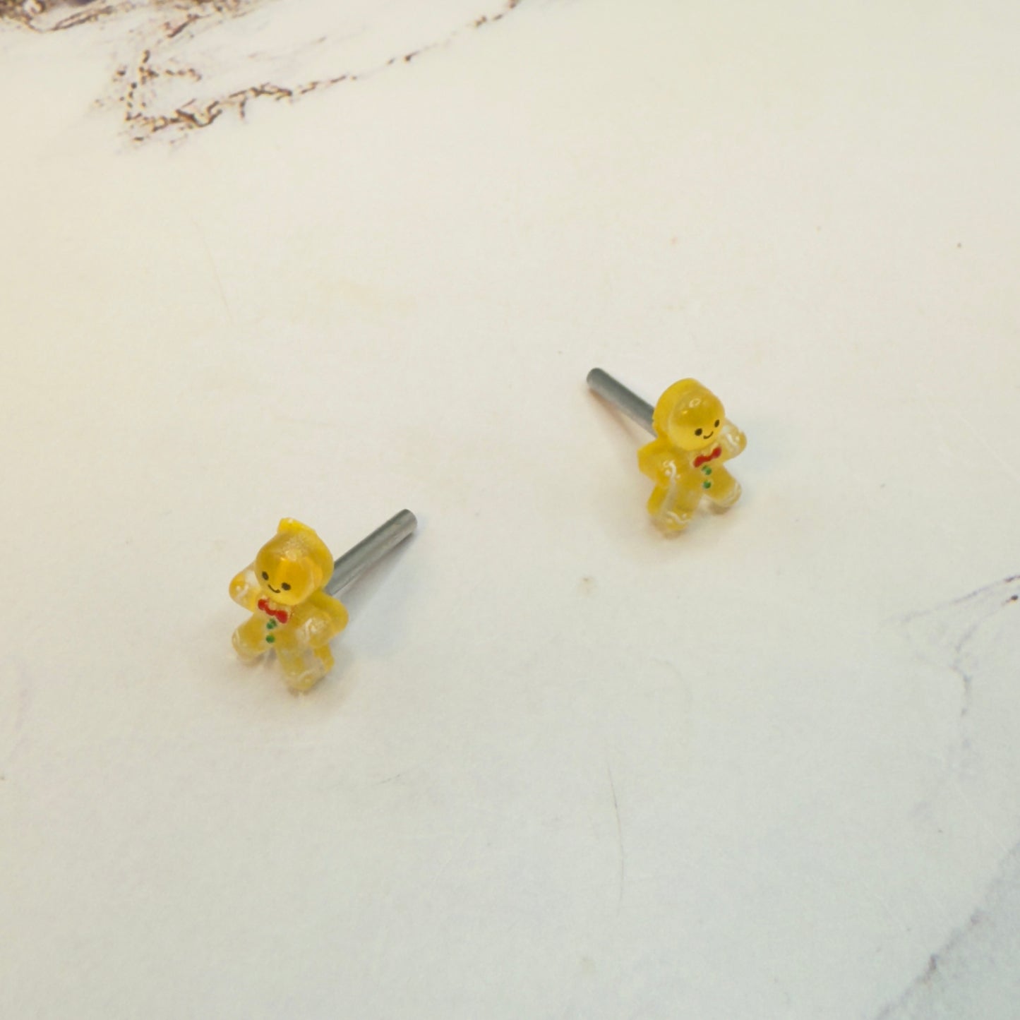 Gingerbread Man Christmas Post Doll Earrings • 2mm Post for 18 Inch Fashion Doll