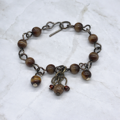 Brown Swirl Glass Beaded Multi Dangle Doll Necklace • 16” Fashion Doll Jewelry