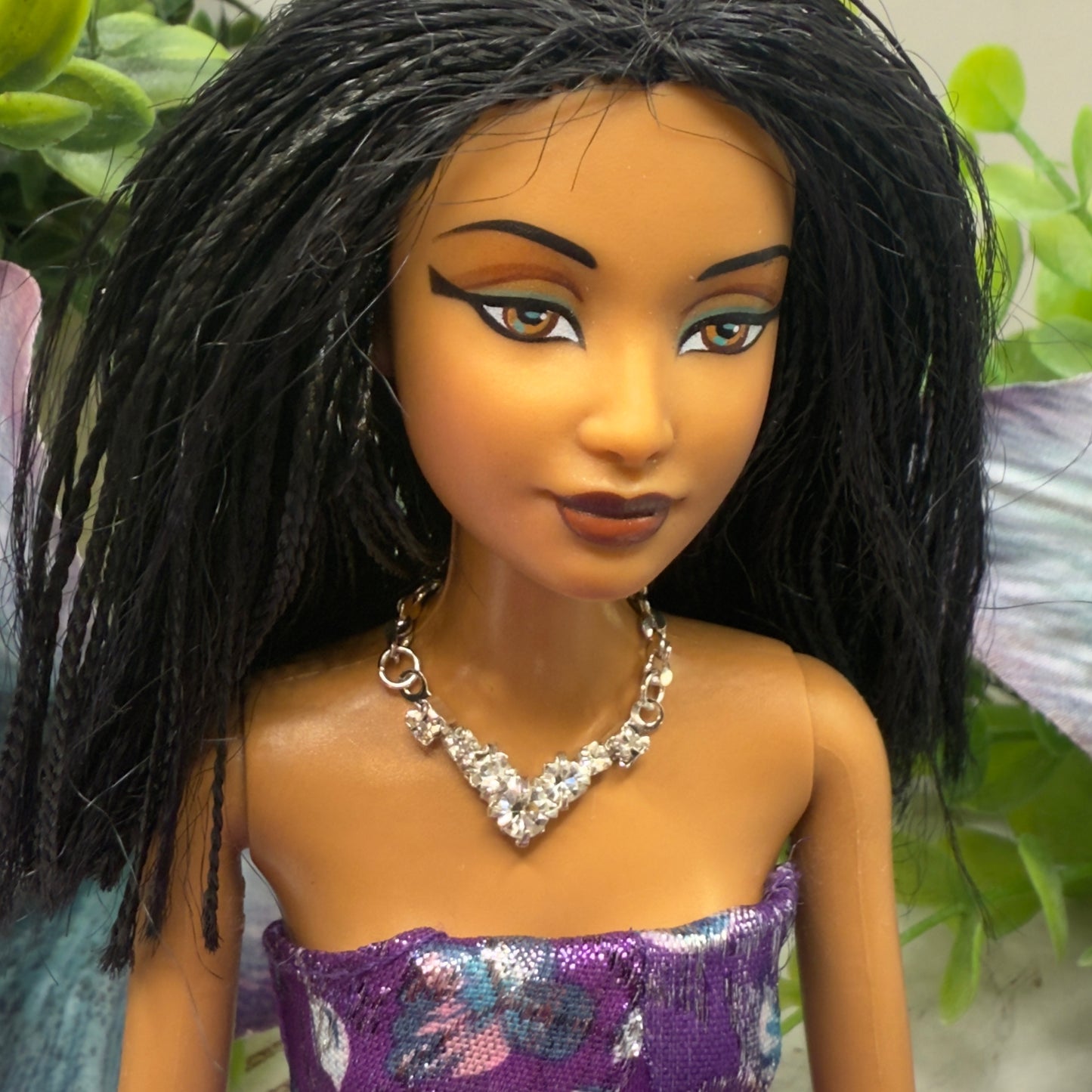 Clear Rhinestone V -Shape Doll Necklace • 10-12” 1:6 Fashion Doll Jewelry