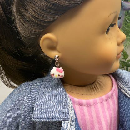 Hello Cat Kitty Charm Doll Earring DANGLE ONLY • 18” Fashion Doll Jewelry