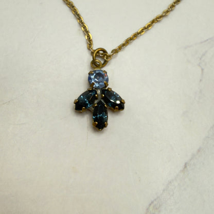 Blue Rhinestone Gold Tone Dangle Doll Earrings and Necklace Set • 18 Inch Fashion Doll Jewelry