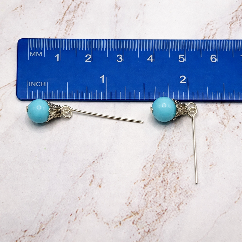 Light Turquoise Blue Dangle Doll Earrings • 18 Inch Fashion Doll Jewelry