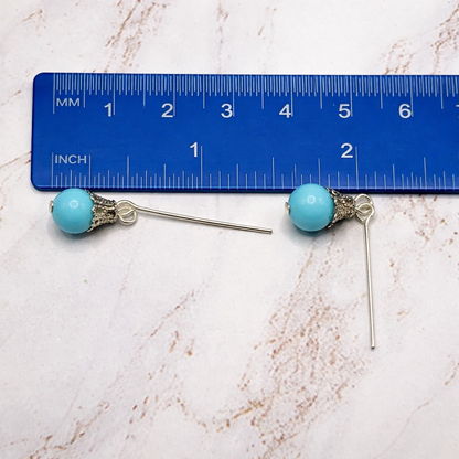 Light Turquoise Blue Dangle Doll Earrings • 18 Inch Fashion Doll Jewelry
